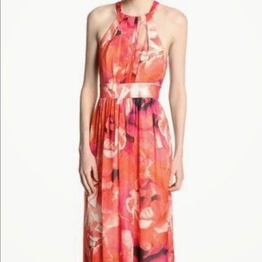 Eliza J Red Floral Print Maxi Dress